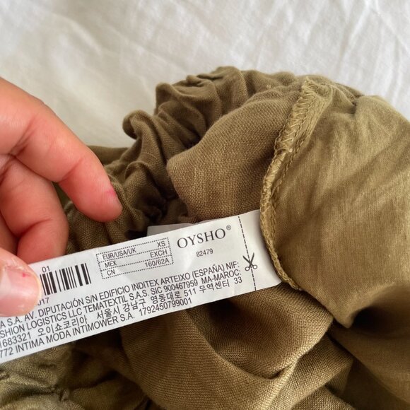 Oysho Linen Wide Straight Leg Trousersn (sz XS) - Picture 5 of 6